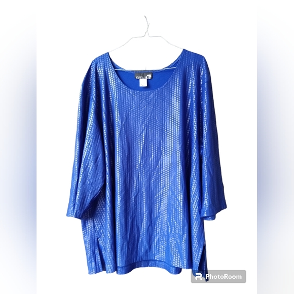 csc Tops - 🆓 free with any purchase, blue stretch blouse size p3x
